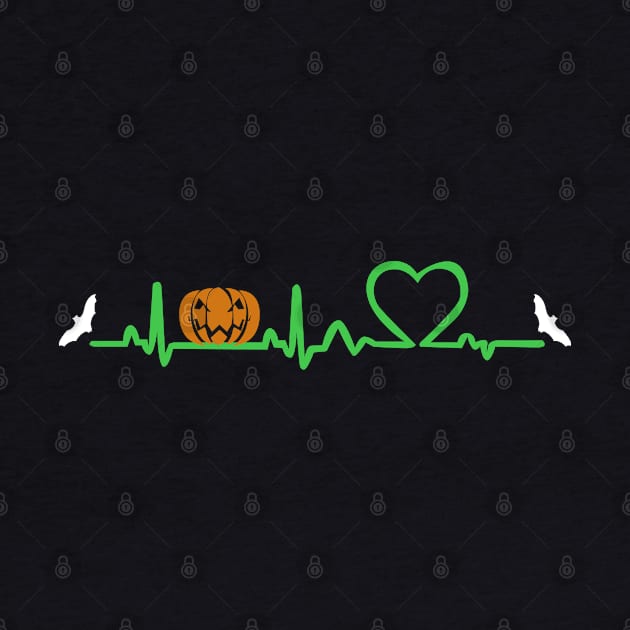 Halloween Pumpkin Heartbeat T-shirt by JDaneStore